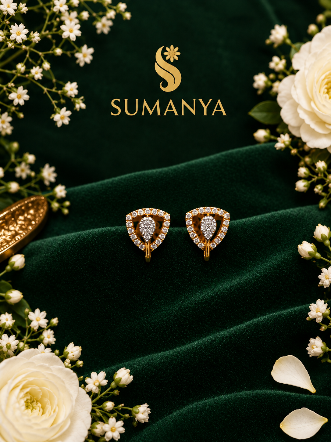 A pair of diamond tops 