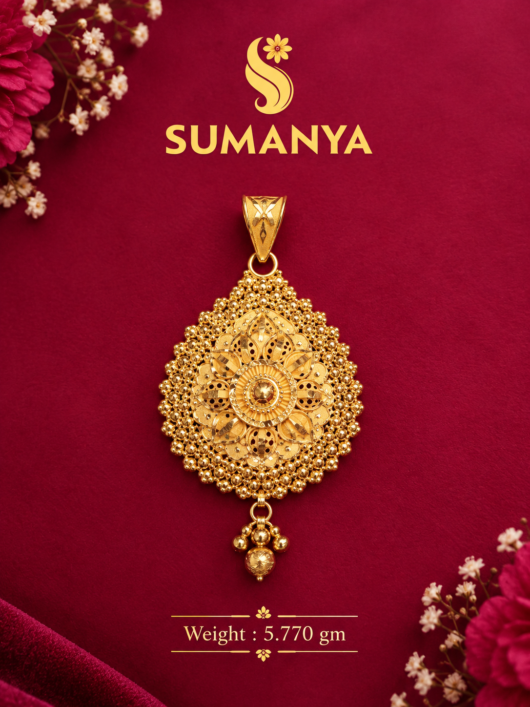 22k Classic heritage pendant 